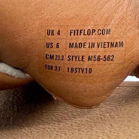 FitFlop RITZY Gold Metallic Sparkle Crisscross Orthotic Slide Sandals - Picture 16 of 16